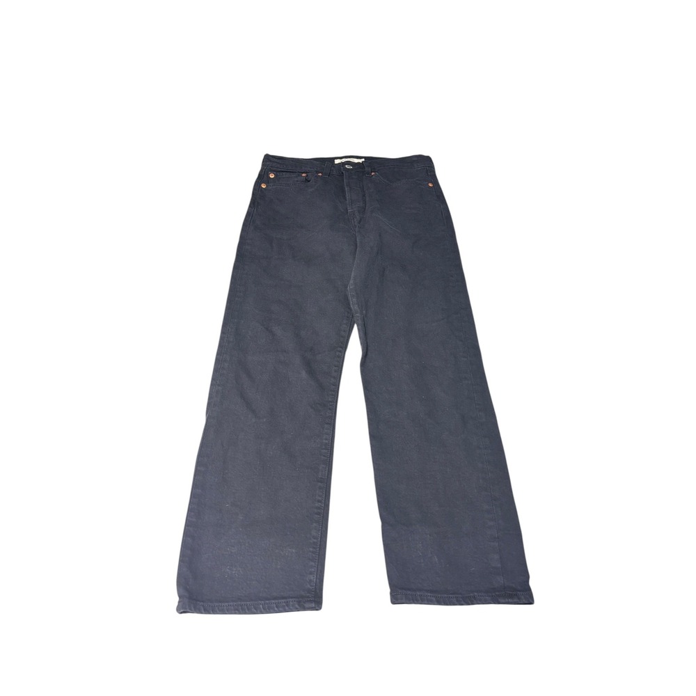 Levis Premium Big E Wedgie Straight Jeans Black High Rise Button Fly W27 L26